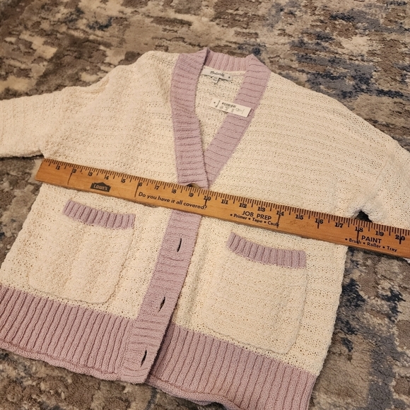 NWT Madewell Seabrook Cardigan Sweater Purple Off White Colorblock XXS oversized - Picture 12 of 16